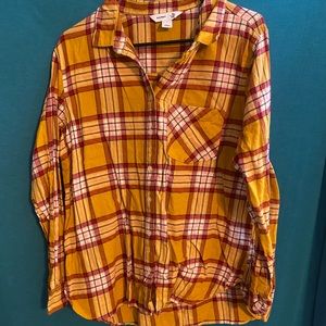 XL old navy yellow plaid